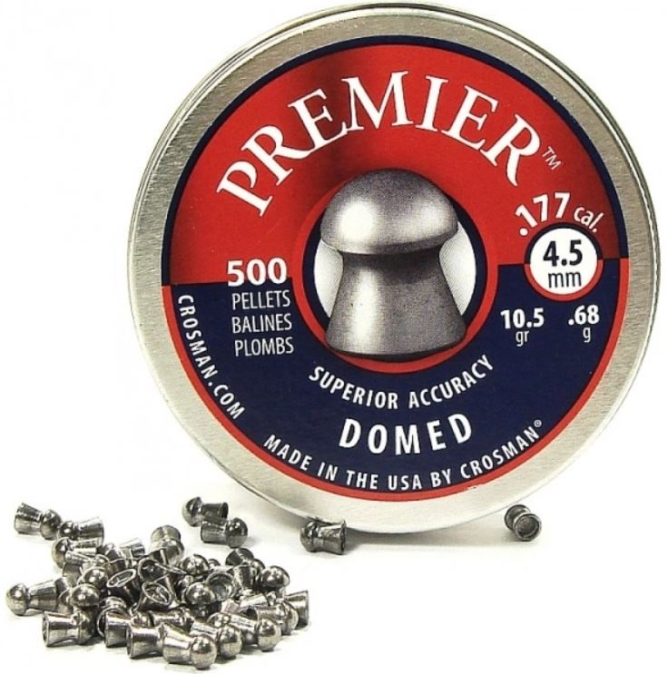 Пуля пневм. "Crosman Premier Domed", 4,5 мм., 10,5 гран (500 шт.) (12 в упаковке)