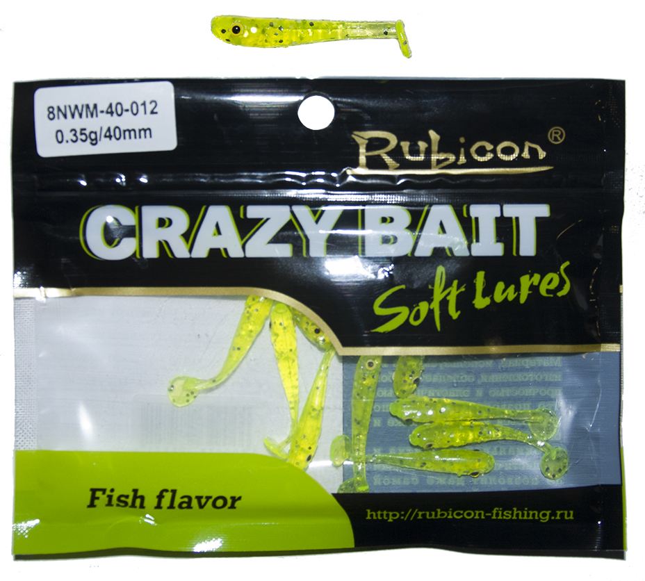 Силиконовая приманка RUBICON съедобная Crazy Bait NWM 0.35g, 40mm, цвет 012 (10 шт)