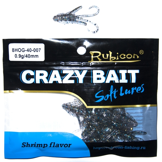 Силиконовая приманка RUBICON съедобная Crazy Bait HOG 0.9g, 40mm, цвет 007 (12 шт)