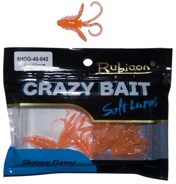 Силиконовая приманка RUBICON съедобная Crazy Bait HOG 0.9g, 40mm, цвет 042 (12 шт)