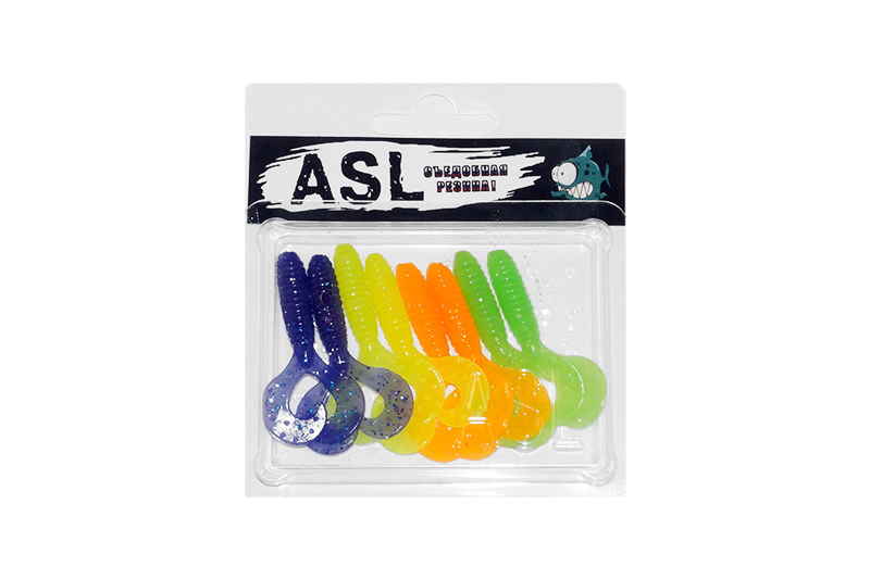 ASL "Дабл-Твистер" цвет "mix 3", L-7,5см (3"), 6шт/уп