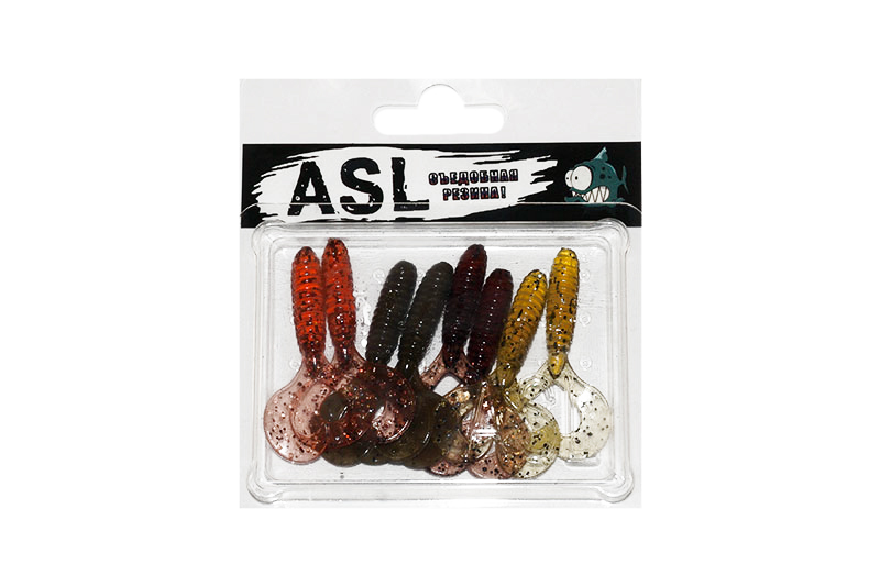 ASL "Дабл-Твистер" цвет "mix 2", L-5см (2"), 8шт/уп