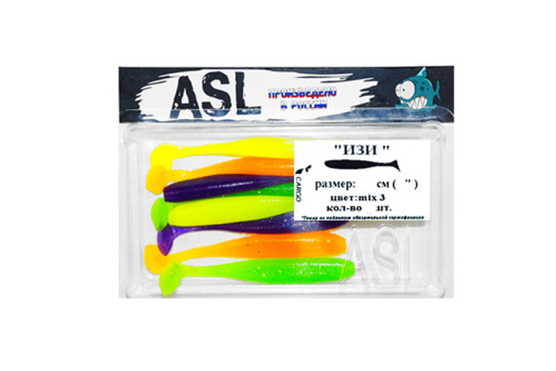ASL "Изи" цвет "mix 3" L-5см (2"), 12шт/уп