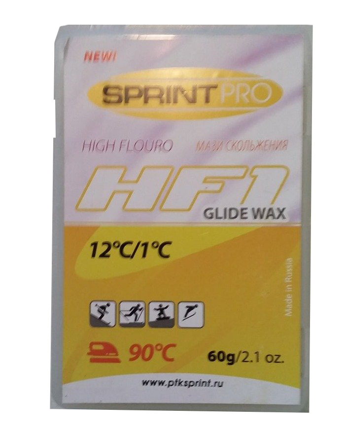 Мази скольжения SPRINT PRO, HF1 Yellow, (+12 +1°C), 60г Мази скольжения SPRINT PRO, HF1 Yellow, (+12 +1°C), 60г