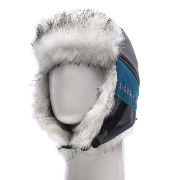 Шапка ушанка зимняя Siberia Lady ткань Breathable цвет Бирюза/Серый (Размер 54-56)