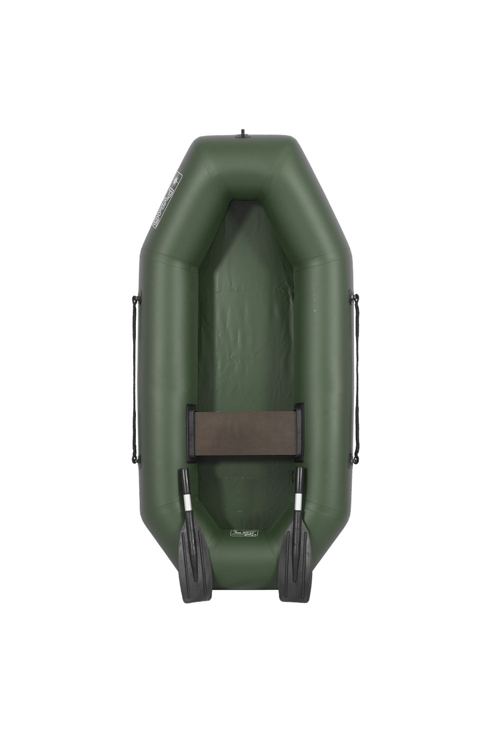 Лодка гребная надувная ПВХ Rubicon Стандарт R 200 с гребками (зеленый)